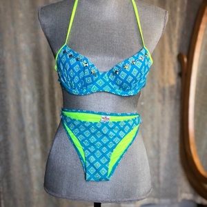 Hollister geometric design bikini swimsuit set